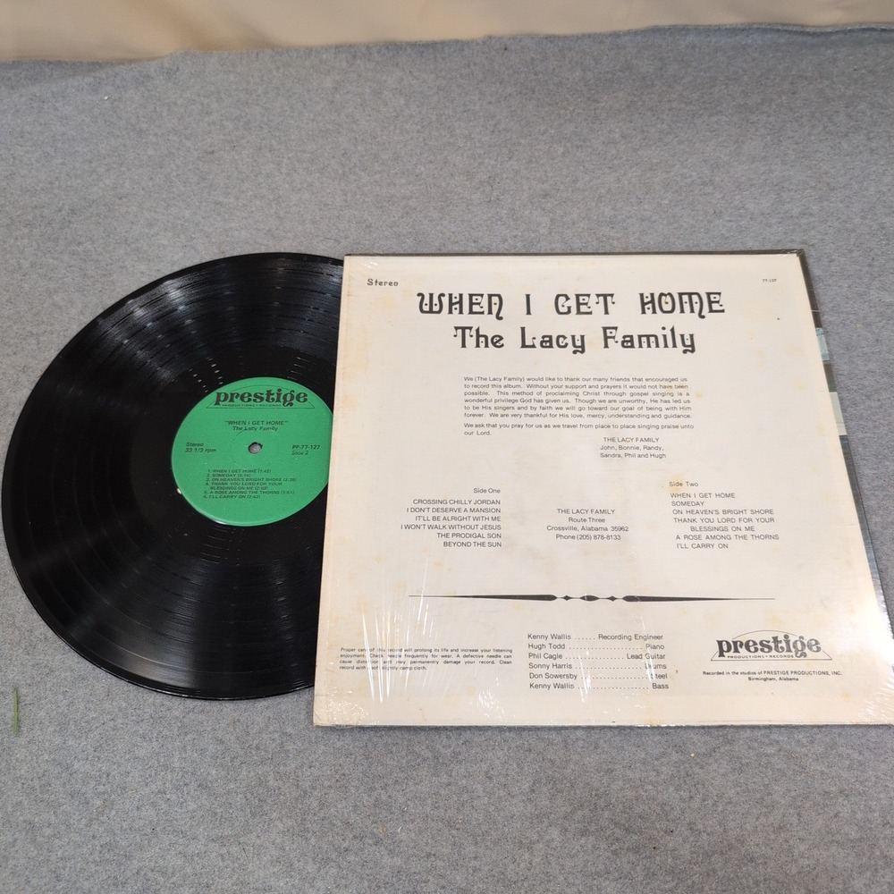The Lacy Family When I Get Home Gospel Vinyl LP Prestige Productions PP-77-127 - Picture 2 of 2